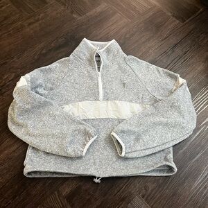 Adjustable Cropped Grey Sweater half zip PINK Victoria’s Secret size XS